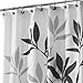 Produktbild iDesign Leaves Duschvorhang | Designer Duschvorhang in der Größe 180,0 cm x 200,0 cm | schickes Duschvorhang Motiv mit Blättern | Polyester schwarz/grau