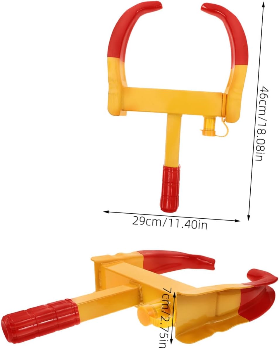 Wheel Clamp Lock with Design for Cars Golf Carts and Trailers Portable Easy Installation Anti-Theft Tire Protection Device for Automotive and Motorcycle Wheels