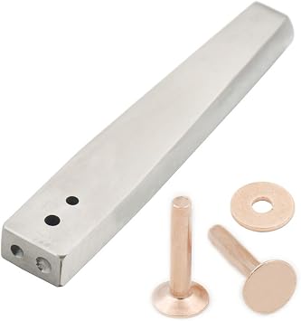 One 304 Burrs Setter Tool Fasteners Permanent and 10 PCS 9mm x 3.3 x 19mm Solid Red Copper Rivets Gauge Tack