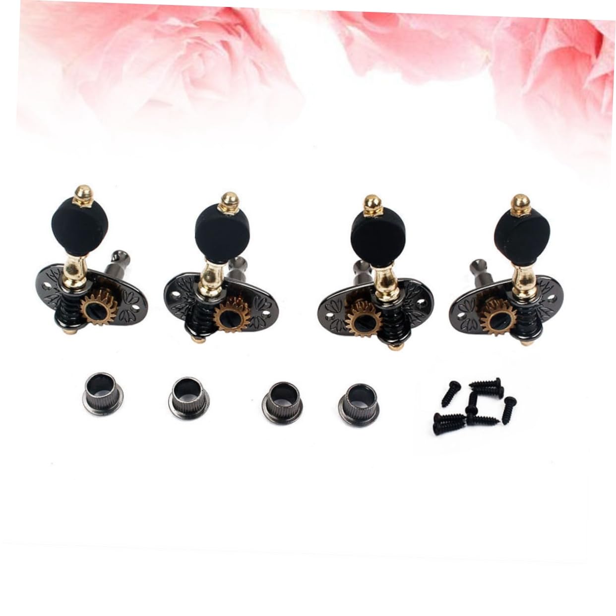4 Piezas Afinación Ukulele Izquierda y Derecha con Botones de Plástico Vintage y Férulas Accesorios de Reemplazo Afinar Instrumentos de Cuerda