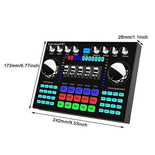 image for CALIDAKA Bluetooth Mini Sound Mixer Board Live Sound Card for Live Str