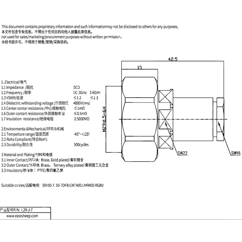 Conector RF DIN-J-7 7/16: evite pérdidas en cables 50-7 y LMR400 4
