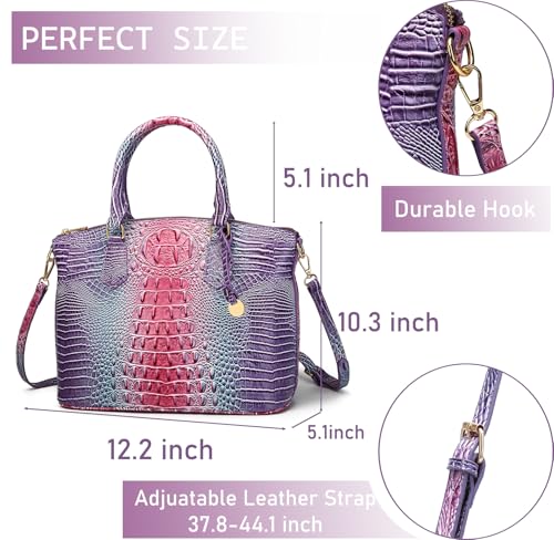 Image of Makcr Joacbv Women Purse Satchel Bag Long Crossbody Classy Tote Bag Top Handle Vegan Leather Ladies Handbags Embossed Pattern