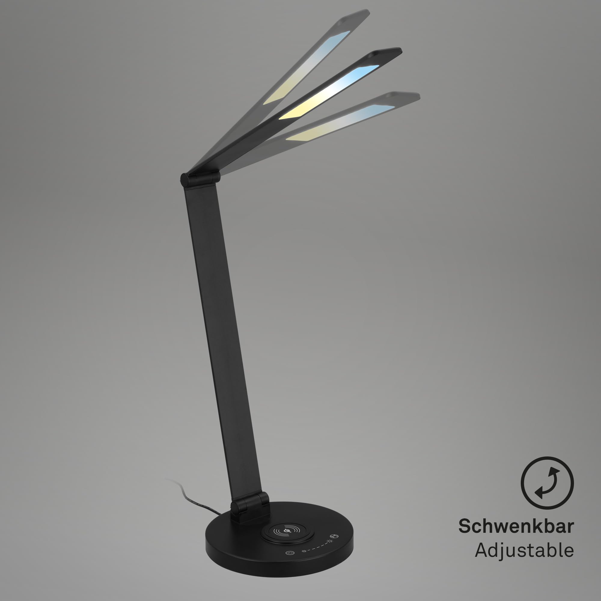 BRILONER - Lampa biurkowa LED z ładowaniem indukcyjnym, możliwość ściemniania, regulowana od ciepłej do zimnej bieli lampa stołowa, lampka nocna, lampa biurkowa do domu, 18 x 44 cm (szer. x wys.),