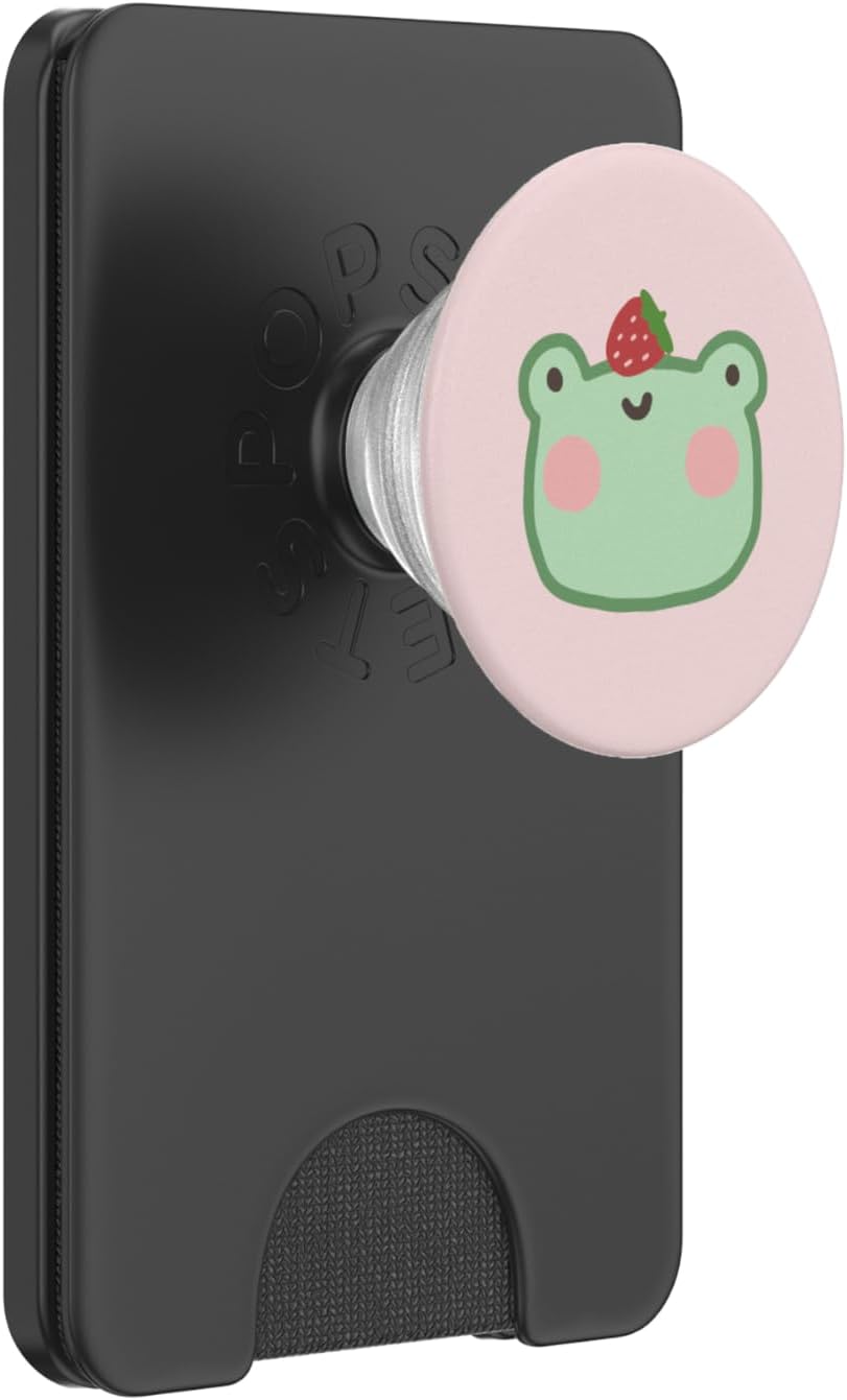 Cute Frog with Strawberry Kawaii Aesthetic PopSockets PopGrip for MagSafe