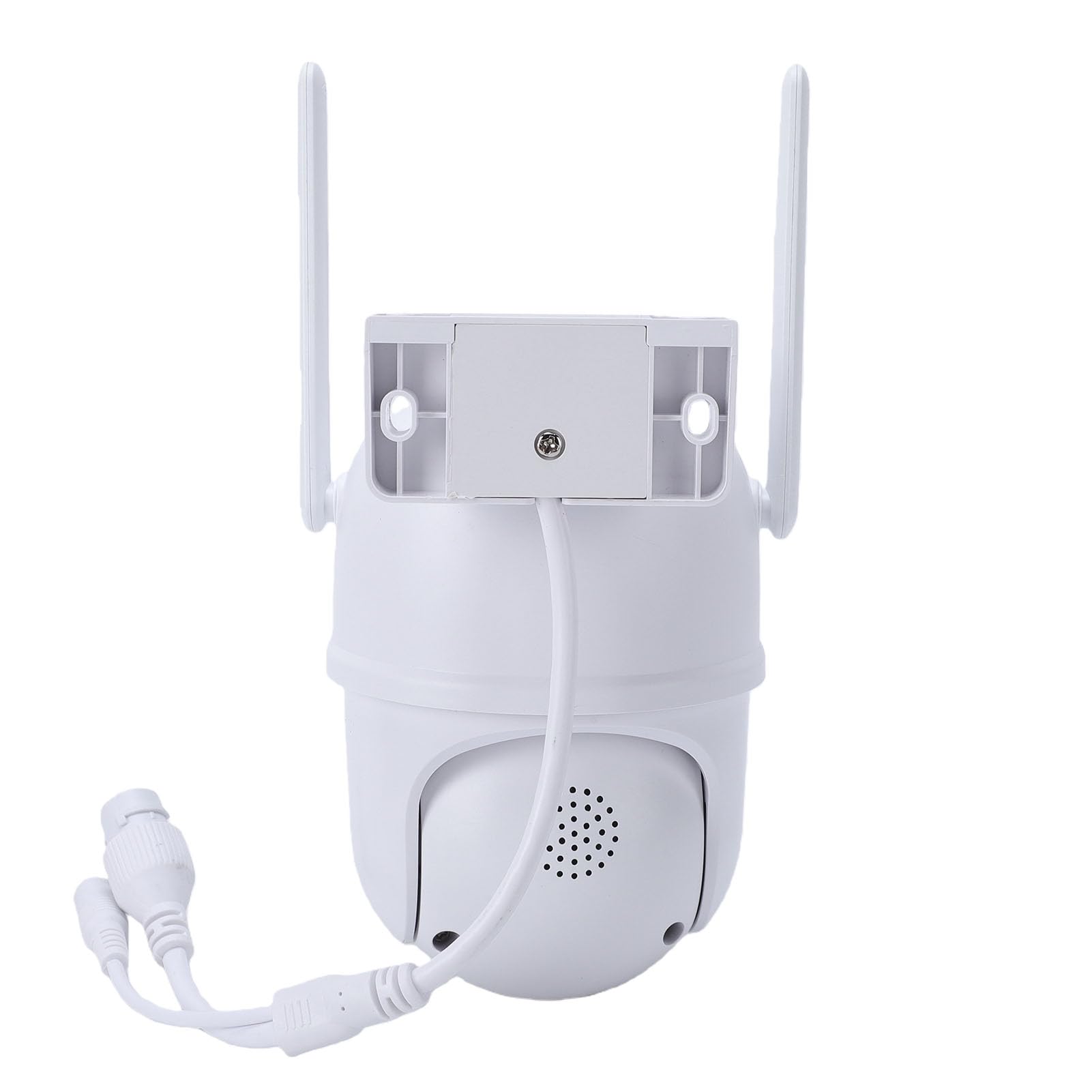 Akozon Telecamera di Sicurezza Esterna con Funzione Pan Tilt Zoom, Doppia Lente da 4 MP, Tracciamento Automatico, Rilevamento Umano, Visione Notturna a Colori, Comunicazione (Spina europea)