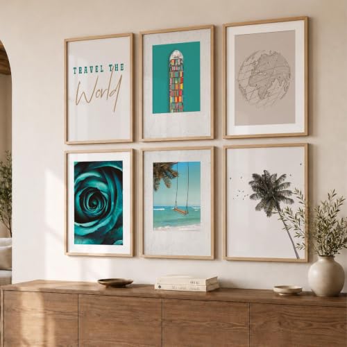 Image of kotart - Bich wall poster with frames for wall hanging | Frames For Wall Decor | Poster With Frames Paintings (13x17 inch, H) Pack of 6