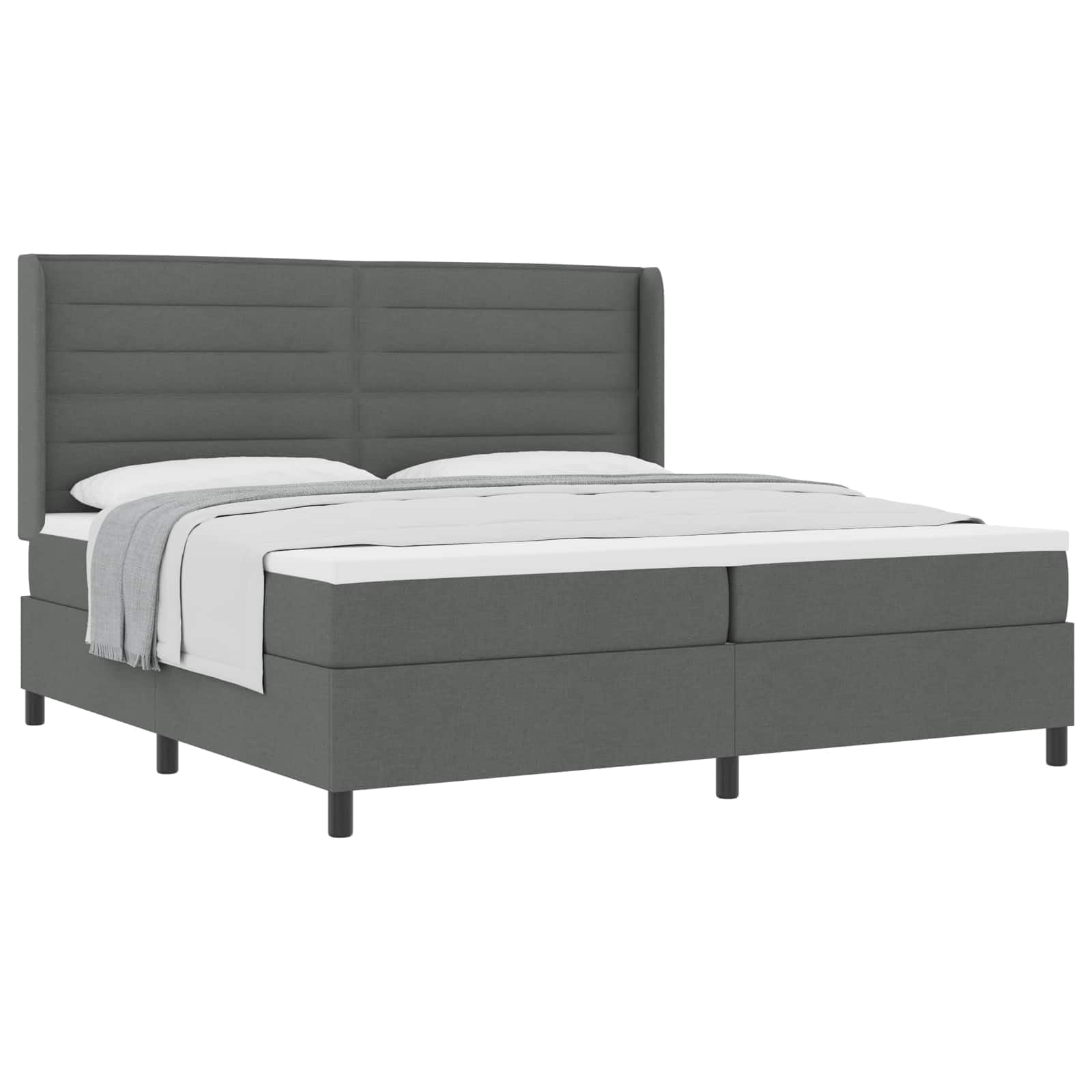 Polyester Durable Design Moderne Cadre de lit 200 x 200 cm Gris