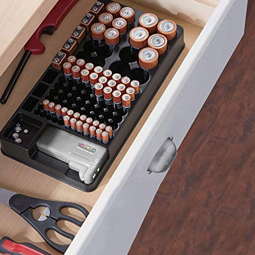 Kirmax Battery Storage Organizer Holder with Tester - Battery Caddy Rack Case Box Holders Including Battery Checker For… - Afbeelding 6