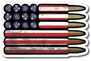 US Truck American Flag Bullet Ammo Vinyl Sticker Decal