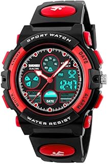 Girls Digital Watch Outdoor Sports 50M Waterproof Electronic Watches Alarm Clock 12/24 H Stopwatch Calendar Boy Girl Wristwatch - Red