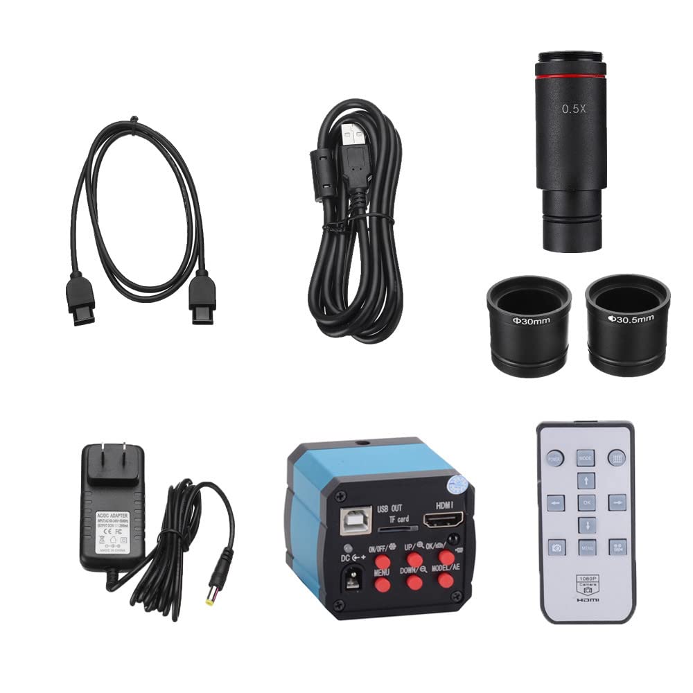 XCCYG 14MP HDMI/USB 2.0 Digital C-Mount Microscope Camera with 0.5x Adapter, Black