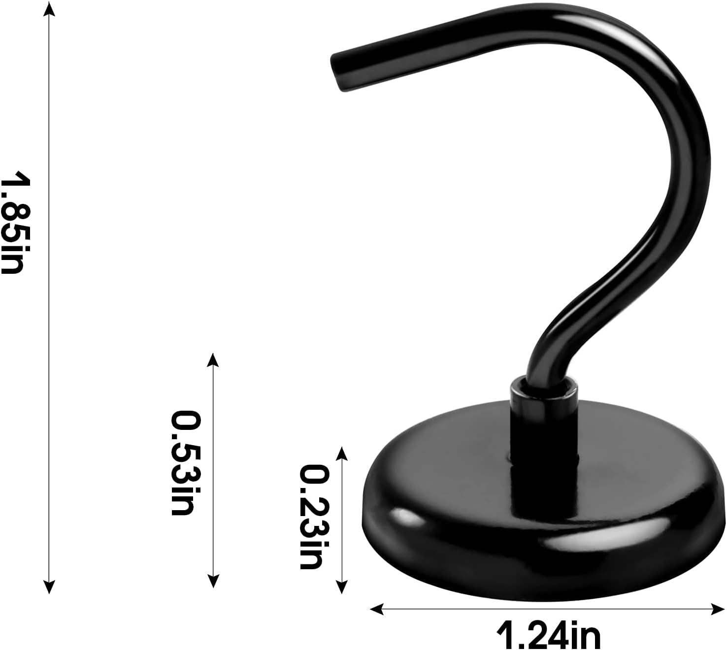 4Pack Black Magnetic Hook 100 lb Heavy Duty Strong Neodymium Magnetic Hooks, Refrigerator Magnet Hooks, Magnet Hook for Curtain, for Home, Kitchen, Workplace : Industrial & Scientific