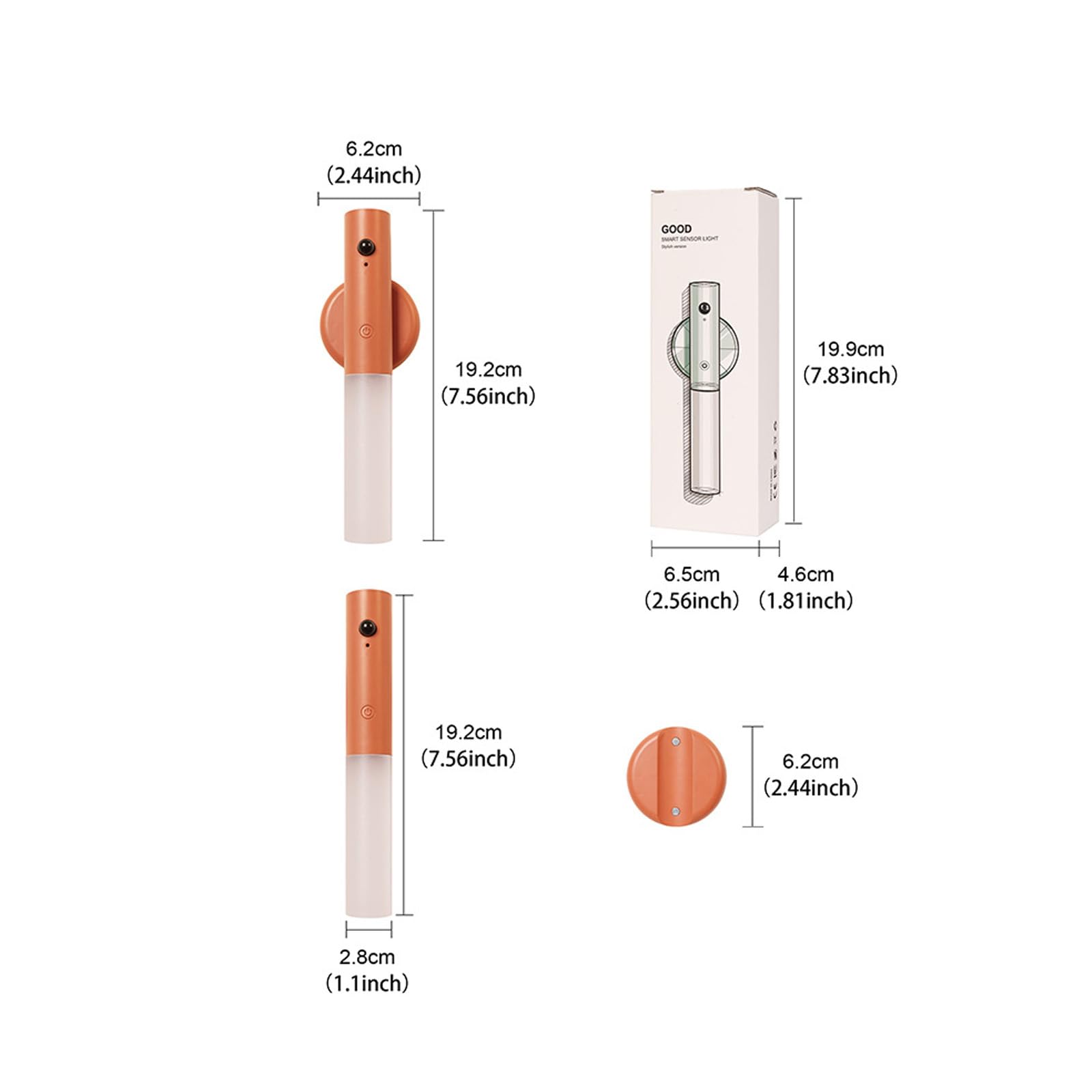 LED Apliques de Pared Interior con Sensor de Movimiento Lámpara de Pared USB Recargable Iluminación de Pared con Interruptor para Dormitorios Pasillos Escaleras (Verde,2 Piezas)
