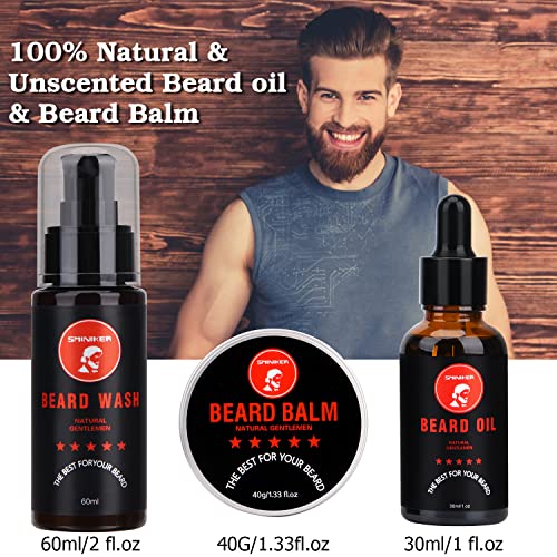 Beard Grooming Kit, Beard Kit with Beard Roller Beard Oil, Beard Balm, Beard Wash, Beard Brush, Beard Comb,Mustache Scissors Beard Care Unique Gifts for Men Beard Set&Kit - Image 3