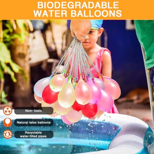 Image of Go Hooked Rapid-Fill Holi Water Balloons Set of 15 | Self-Sealing Multi-Color Magic Water Balloons for Kids & Adults | Quick Fill Party Splash Balloons for Festivals & Outdoor Fun (555pcs,Multicolour)