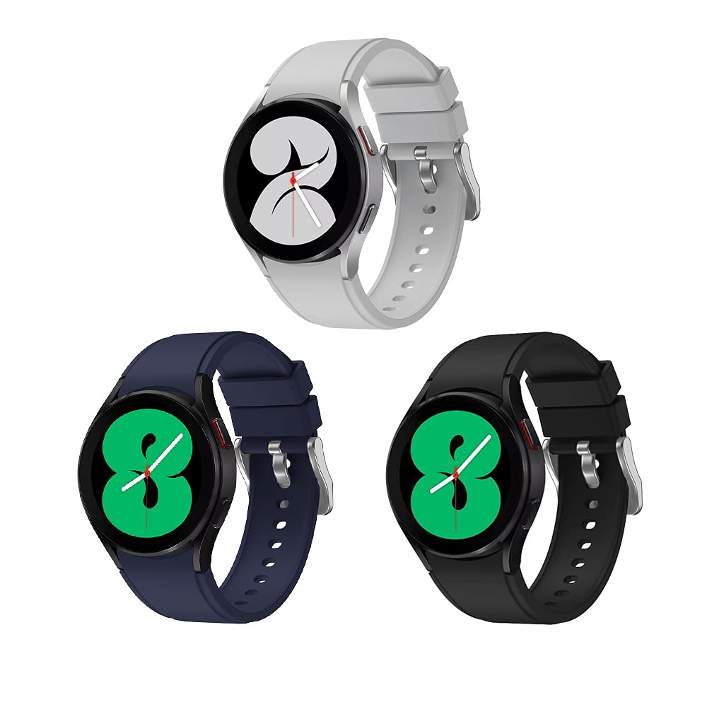 PATROHOO Bands Compatible with Samsung Galaxy Watch 4 Classic Band 42mm 46mm / 4 40mm 44mm for Men Women. Galaxy Watch 4 Soft Silicone Band for Women 3 Pack.