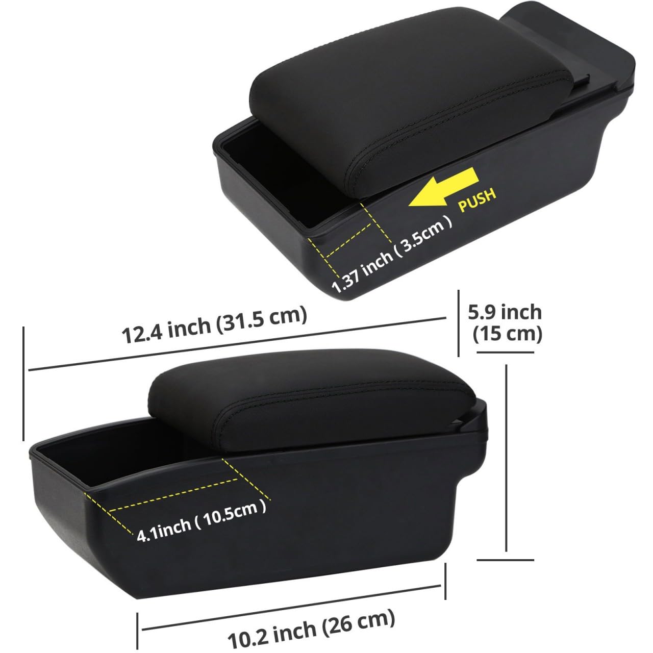 YJYWZH Compatible with Opel CORSA E Braccioli Doppio Strato Bracciolo Auto Console Centrale Scatola Portaoggetti Supporto del Braccio
