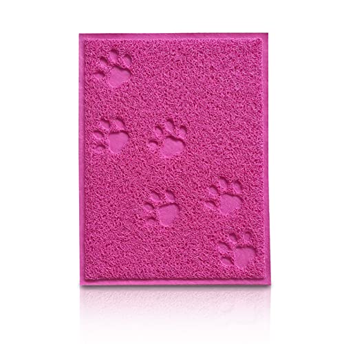 KongJies Alfombrilla de comida para mascotas, 1 unidad impermeable antideslizante para perros y gatos, color rojo rosa, 30 x 40 cm Cover