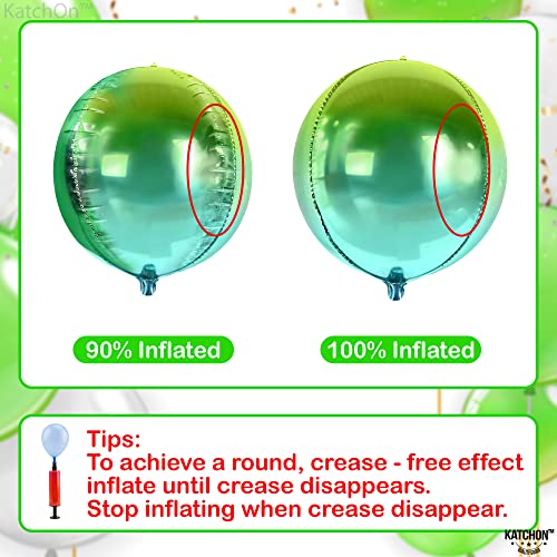 Image of KatchOn, Gradient Green Balloons - 22 Inch, Pack of 6 | XtraLarge Green Foil Balloons for Green Birthday Decorations, Tropical Party Decorations, Eid Decor, Graduation Decorations 2026