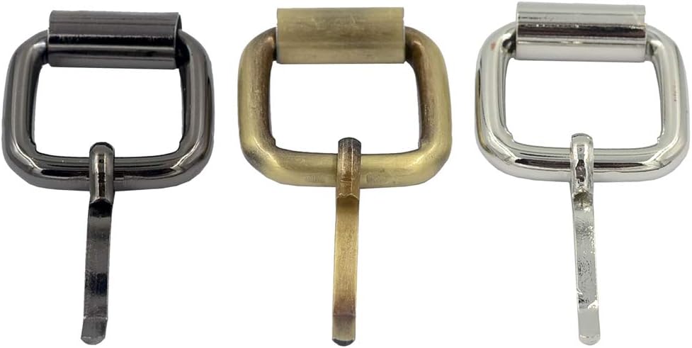 DGOL 3/4 inch (20mm) Heavy Strong Belt Leather Strap Webbing Shinning Roller Pin Buckles 3 Color Total 15pcs