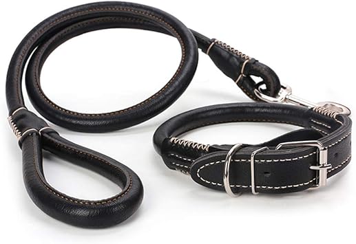 Amazon Yurika 犬用リード 小型犬 中型犬 ペット用リード首輪セット 上品な牽引ロープ 本革レザー お出かけ 散歩用 訓練トレーニング リード 丈夫 滑り止め ペット用品 S ブラック Yurika リード 通販