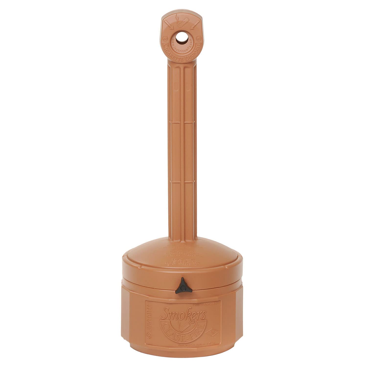 Justrite Poly Butt Can - 11" Dia.X30"H - 1-Gallon Capacity - Terra Cotta by Cease-Fire – Polyethylene, Model FBA_26806T TERRA COTTA