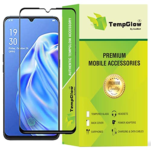 Image of Screen Protector for Oppo F15 / A91 / Reno 3 (Black) Tempered Glass Edge-to-Edge 6D Screen Guard With Installation Kit