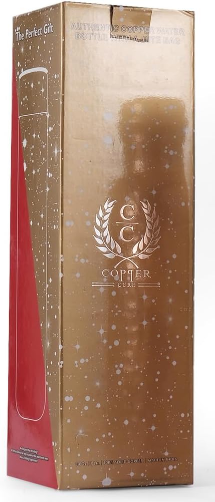 Pure Copper Water Bottle 34 Ounce with Jute Carry Bag – Hammered Leakproof Ayurvedic Copper Vessel for Drinking Water - Reusable Bottle for Home, Office, Gym, Travel & Gifting - Image 8