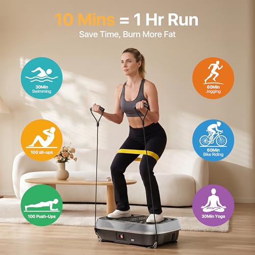 Image of ALSO GO Exercise Device with Vibration Plate, 5 Training Modes and 99 Level Vibration Platform for Weight Loss /Lymphatic Drainage, 150 kg Vibration Chart