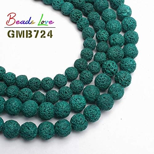 Miniatura 5 de Cuentas redondas sueltas de piedra volcánica multicolor de lava, para hacer joyas, pulseras, collares, joyas de 4 6 8 10 0.472 in
