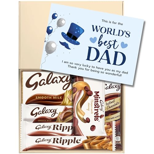 Chocohugs Chocolate Gift Box for Father/Dad | Gift Box for Father/Dad | Filled with Galaxy Smooth Milk Minstrels Ripple Chocolates | Box of Chocolates | Letterbox Friendly