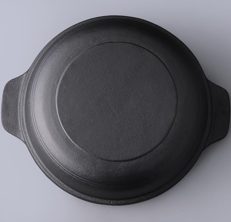 Amazon｜両手鍋 鋳鉄鍋 仕切り付き 卓上二食鍋 仕切り鍋 鴛鴦鍋 鋳鉄鍋