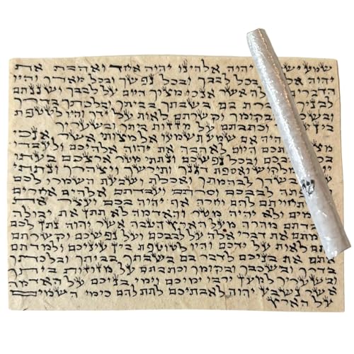 Shaddai Elementals Vegan, Cruelty-Free Mezuzah Scroll (Handmade, Sustainable and Regenerative Vegan Klaf, Mezuzah Parchment), Standard 13cm, Natural