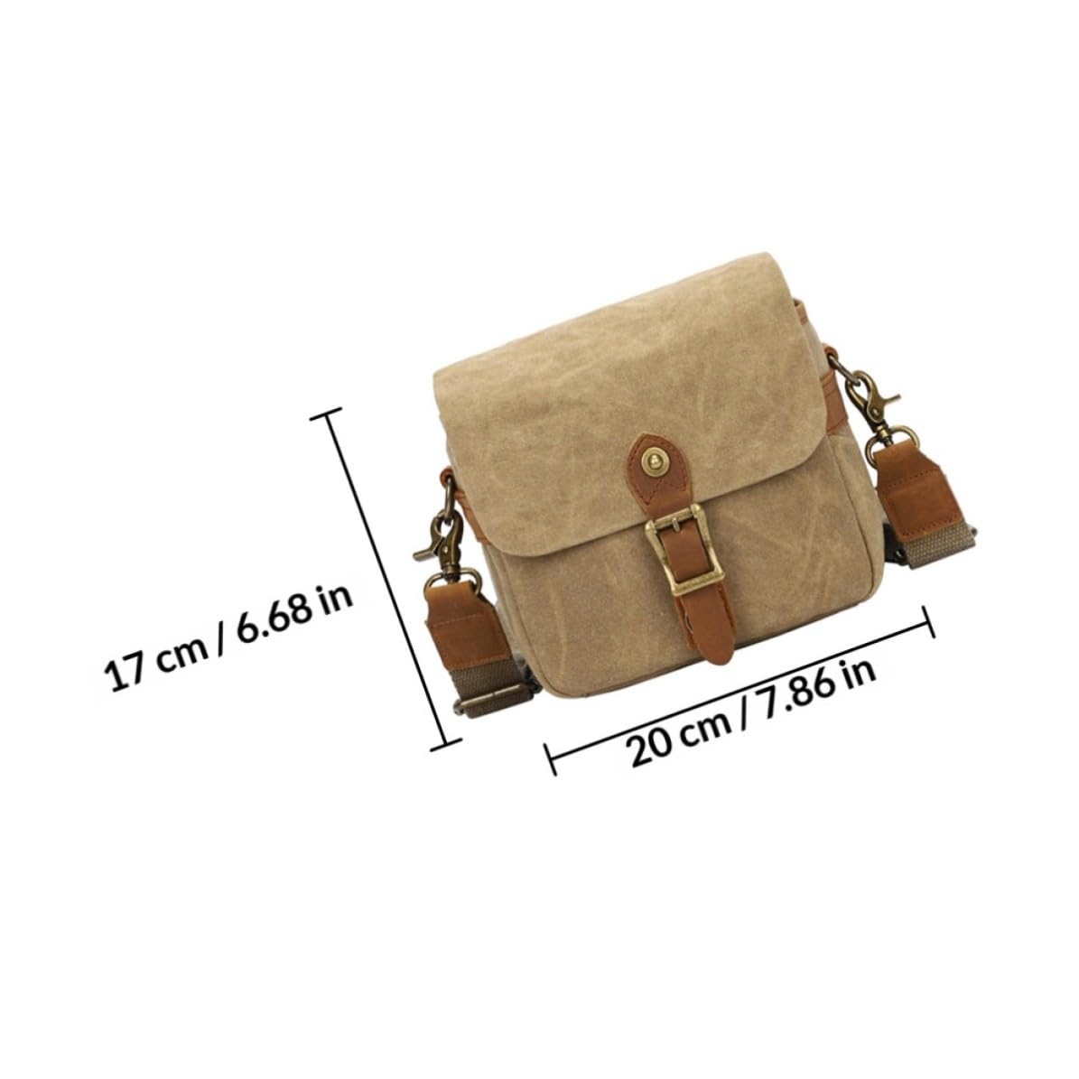Bolsa para Cámara de Lona Caqui, Ligera y Portátil Cordón | Protección para Equipo Fotográfico, Formato de Viaje, Estilo Bandolera Asa Ajustable