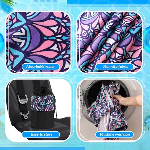 Image of Hahafelt 2 Pack Car Seat Towel Cover with Storage Bag, Retro Kaleidoscope