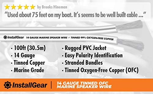 InstallGear 14 Gauge AWG Speaker Wire Cable (100ft - White) | White Speaker Cable | Speaker Wire 14 Gauge | Marine Wire 14 Gauge Wire for Outdoor, Automotive, and Marine - Thumbnail 3