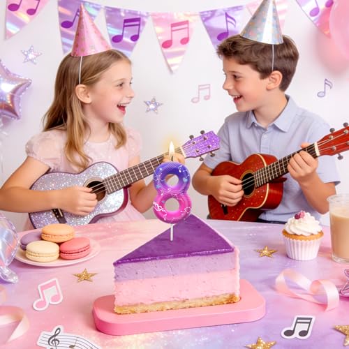 Image of Pink Purple Number 9 Birthday Candles, Cartoon Themed Cupcake Toppers for Boys Girls Cake Decorations, Cake Toppers, Birthday Decorations Party Supplies, Number Candles for Party Decor