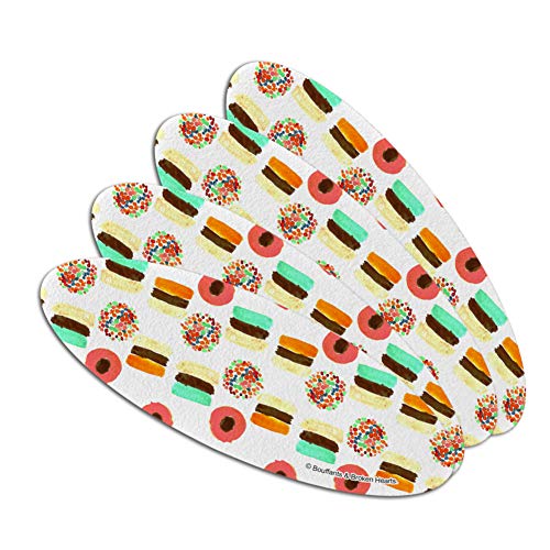 Major Macaroons Double-Sided Oval Nail File Emery Board Set 4 Pack