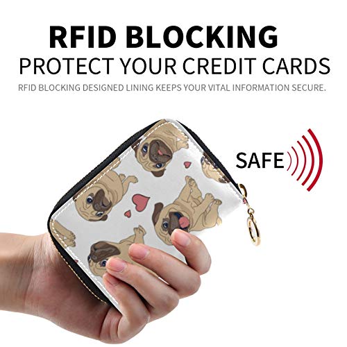 MOYYO RFID Credit Card Holder Case Leather Printed Zipper Card Case Wallet for Women Girls2