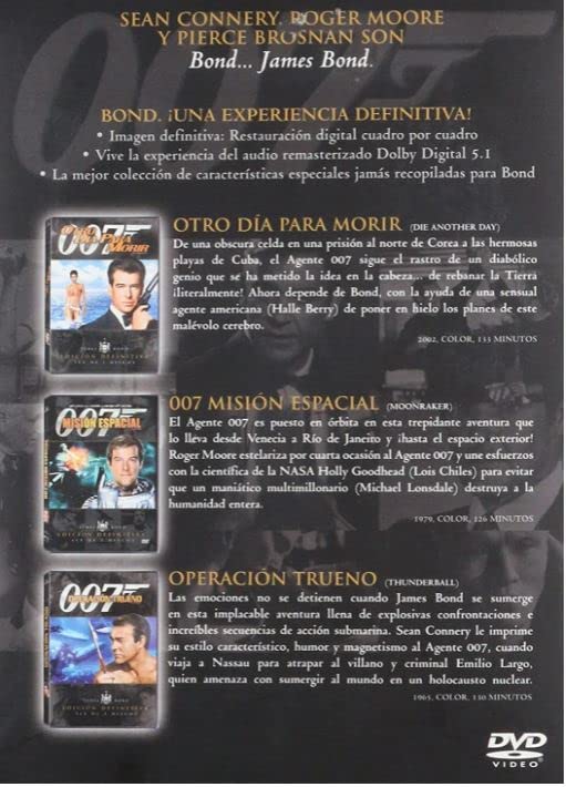 Miniatura 2 de James Bond 007 Sean Connery Roger Moore Pierce Brosnan DVD Collection Volume 4 - Die Another Day Moonraker Thunderball Spanish Artwork