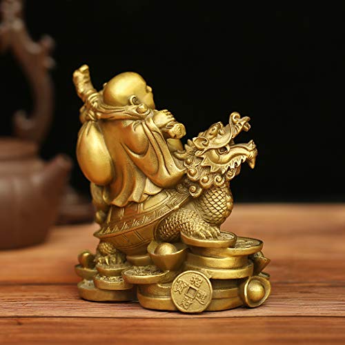 Estatua de Buda Sonriente en Latón 4.5 pulgadas miniatura 4