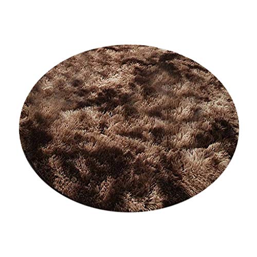 MIS1950s Living Room Carpet Round Faux Wool Plush Ultra-Soft Floor Mat Bedroom Non