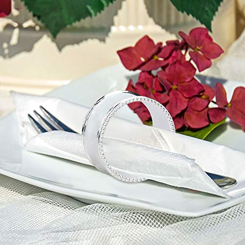 Frjjthchy 6 Pcs Stainless Steel Bead Side Napkin Rings Delicate Serviette Buckles (Silver) #TOP2