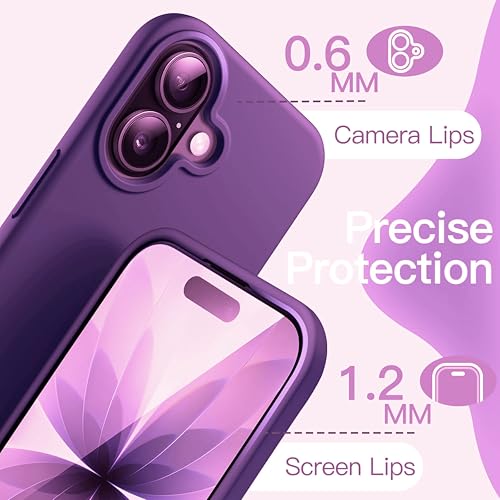 Image of SBMS Silicone Case for iPhone 17 6.3-Inch, Silky-Soft Touch Full-Body Protective Phone Case, Shockproof Back Cover for iPhone 17 (Purple)