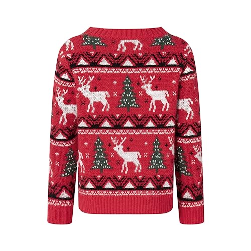 Family Matching Christmas Sweaters Reindeer Snowflakes Knitted Jumpers Long Sleeve Crew Neck Xmas Pullover Knitwear3