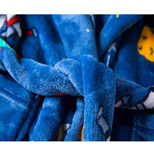Boys Girls Bathrobes,Toddler Boy Girl Robes,Children's Plush Soft Coral Fleece Hooded Pajamas Sleepwear for Kids4