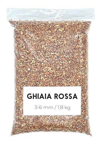 Landare Ghiaia Rosso 1,8 kg - Ghiaia per Acquario - Sassolini Decorativi per Vasi - Sassi Decorativi per Vasi - Ghiaia per Vasi - Sassolini per Acquario - Ciottoli Decorativi (3-6 mm) (Rosso)