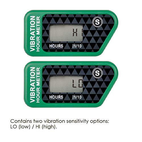 Jayron JR-HM016B LCD Wireless Digital Hour Meter Gauge Vibration Activated,Waterproof Design,for All Vibrating Machine,Air Compressor,Generator,Jet ski,Lawn Mower, Motorcycle,Chainsaw