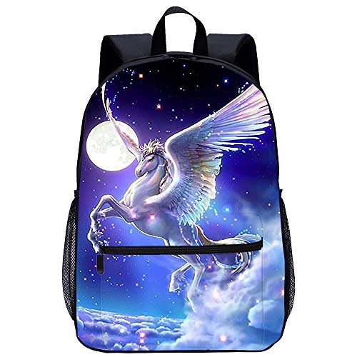 FeHuew Galaxy Pegasus Horse Kids Backpacks Bookbag Daypack Shoulder Laptop Bag for Girls 1-5th Grade